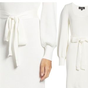 Sam Edelman White Scoop neck sweater dress